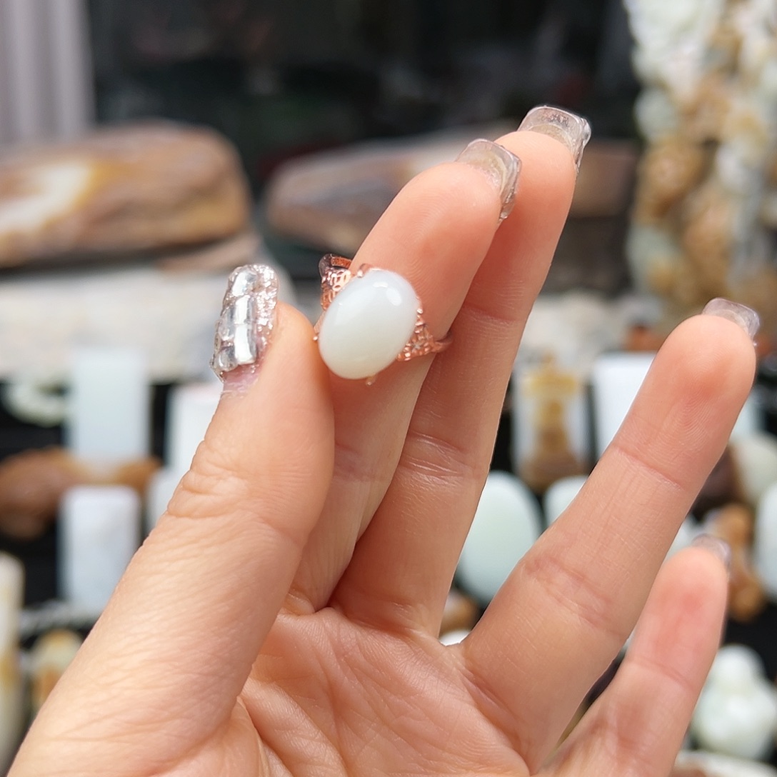 和田玉颈饰银S925镶嵌