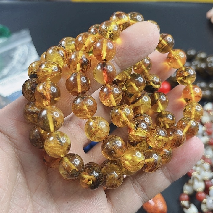 琥珀手链未镶嵌T99金花卡12左右多样发其一