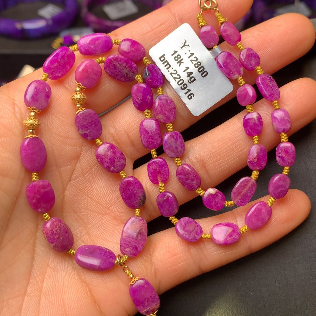 苏纪石（舒俱来）18K金镶嵌项链