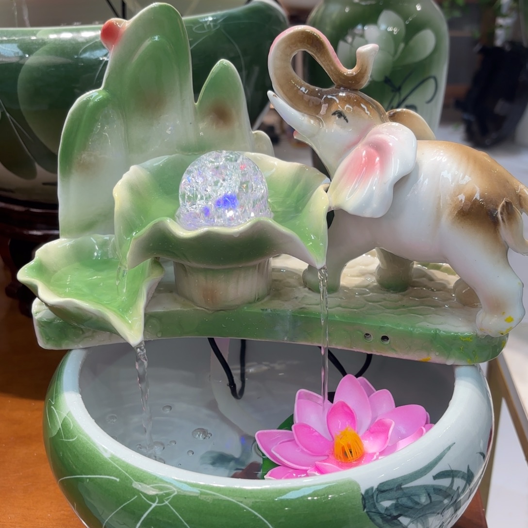 陶瓷25吉祥如意流水摆件