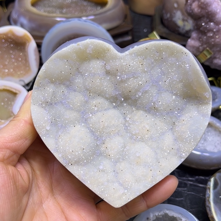 珠宝半成品水晶未镶嵌米软爱心