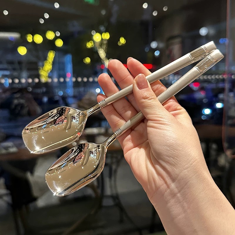 高档网红高颜值吃饭勺子韩式西餐勺不锈钢家用汤勺