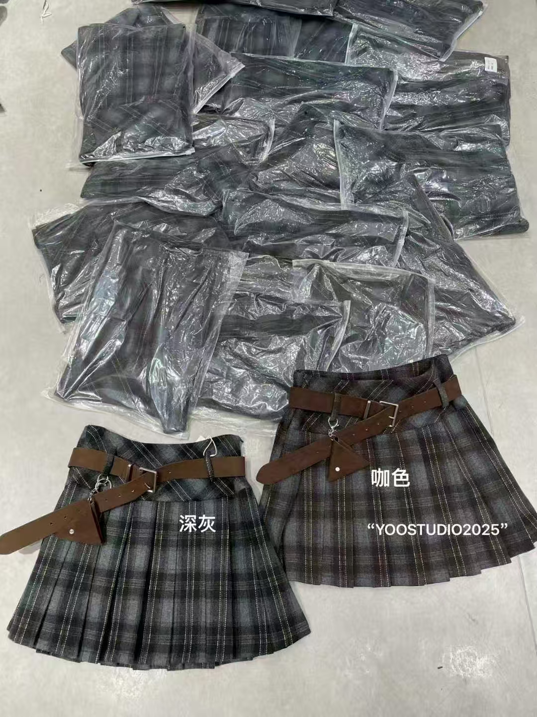 Coriander香菜学院风百搭格子短裙686710