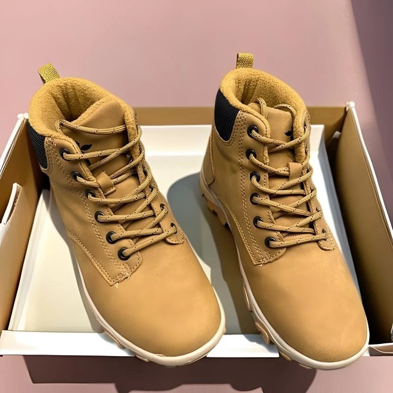 二棉福利反季节驼色马丁靴高帮百搭款个性户外男女款
