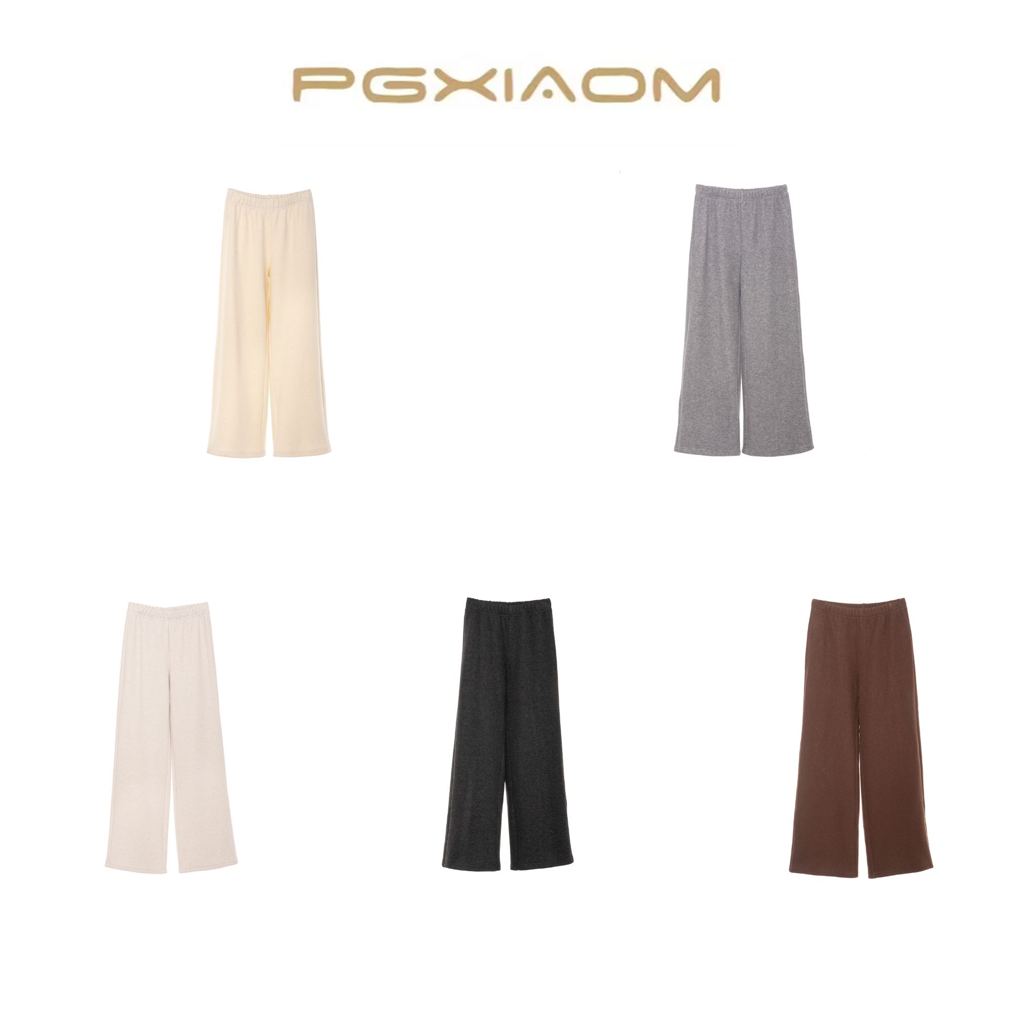 【PGXIAOM】润秀定制浅灰米白深灰 咖燕麦五色加绒休闲阔腿裤KZ4624