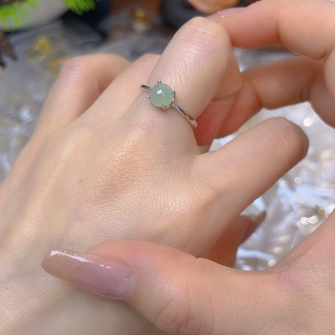 翡翠银S925镶嵌戒指