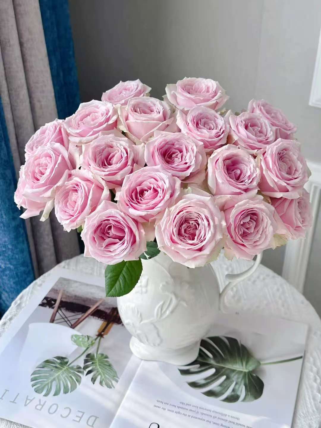 【粉红雪山玫瑰】云南昆明鲜花基地优质鲜切花（颜色偏淡）