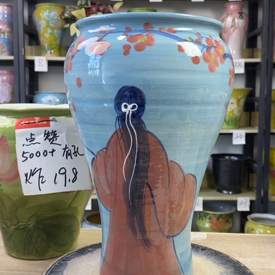 景德镇手工手绘陶瓷花盆