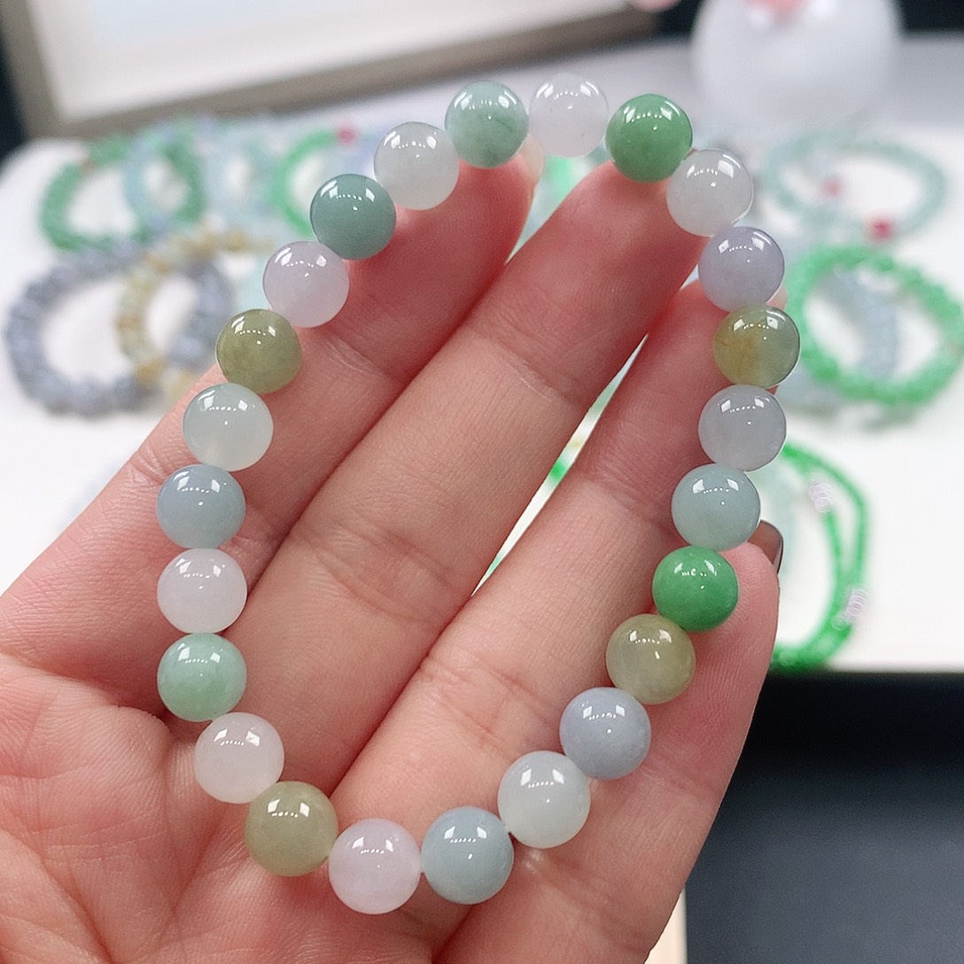 翡翠未镶嵌手链7.5mm