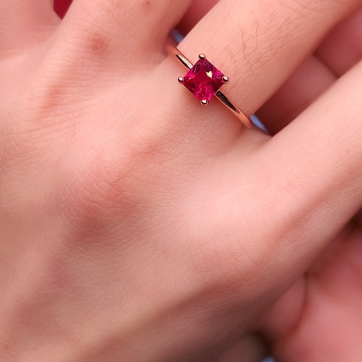 红宝石戒指银S925镶嵌