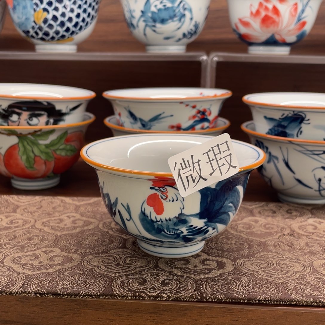 微瑕釉下彩纯手绘