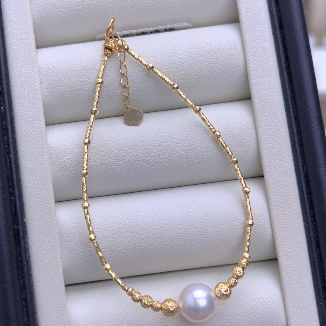 香***儿18K金镶嵌手链海水珍珠