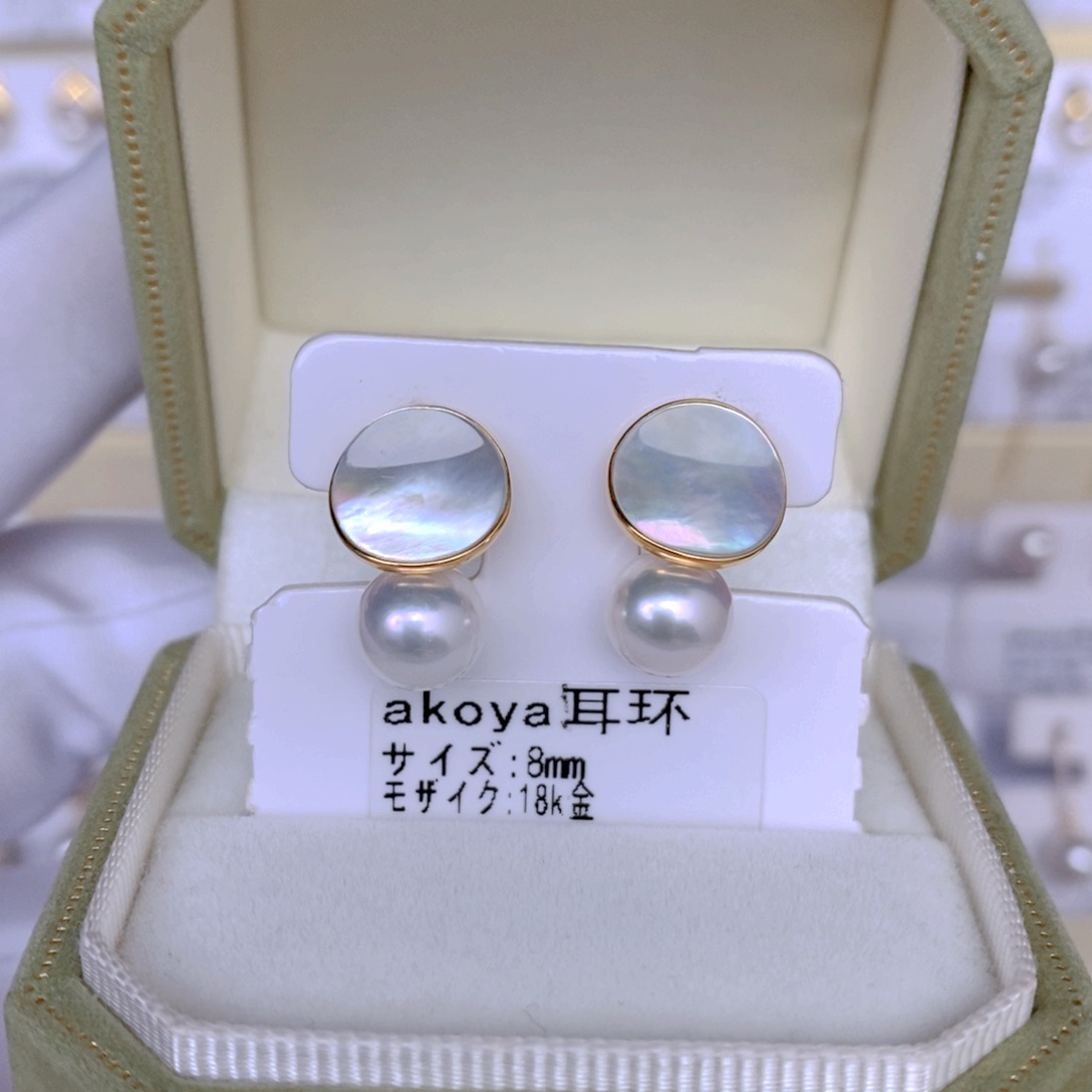 海水珍珠耳饰18K金镶嵌