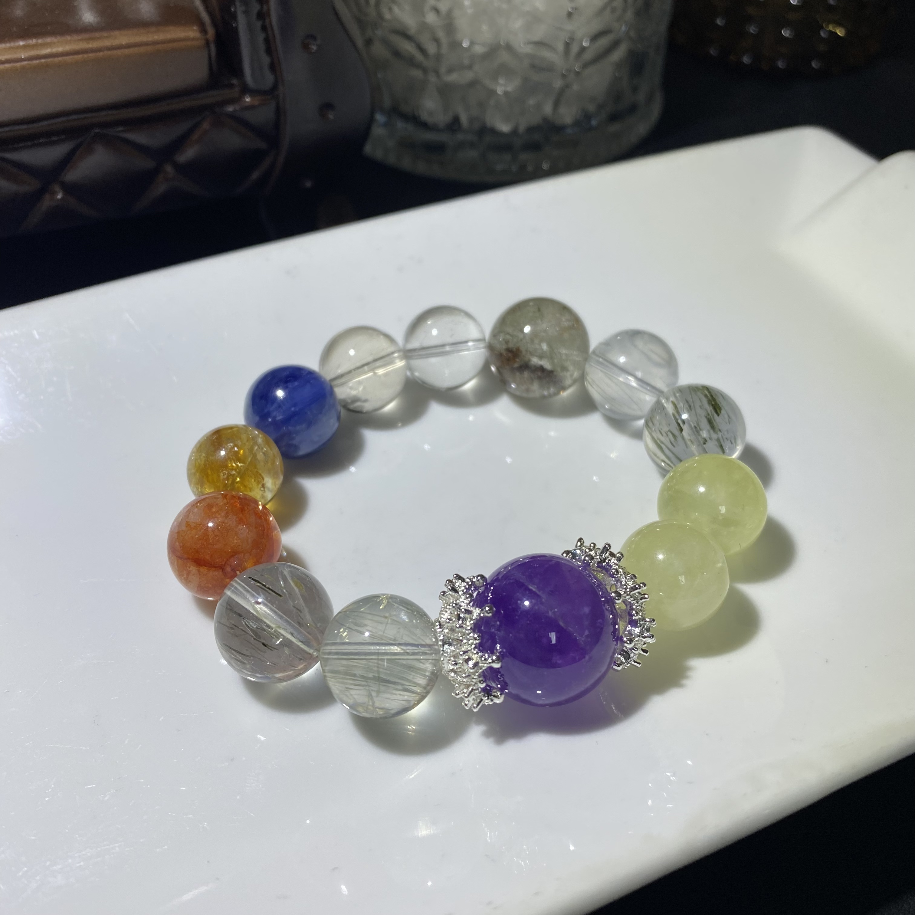 高品质大颗粒水晶多宝单圈手链-多样性发其一T46