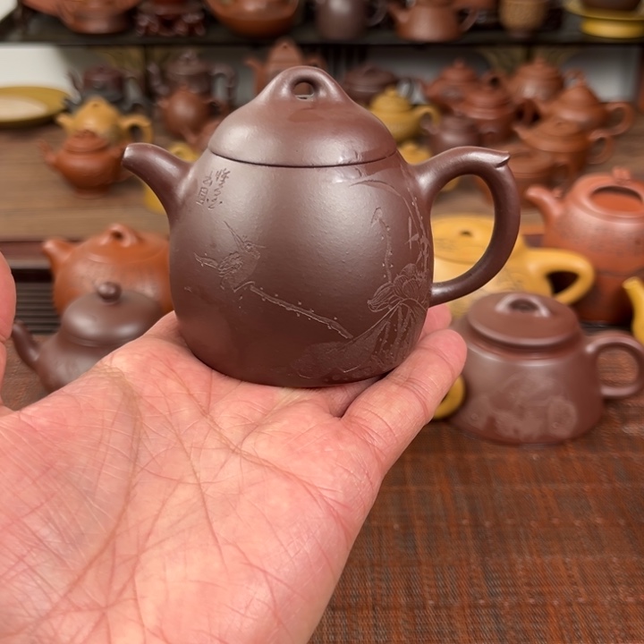 紫砂茶壶观**涛紫砂壶漏一个