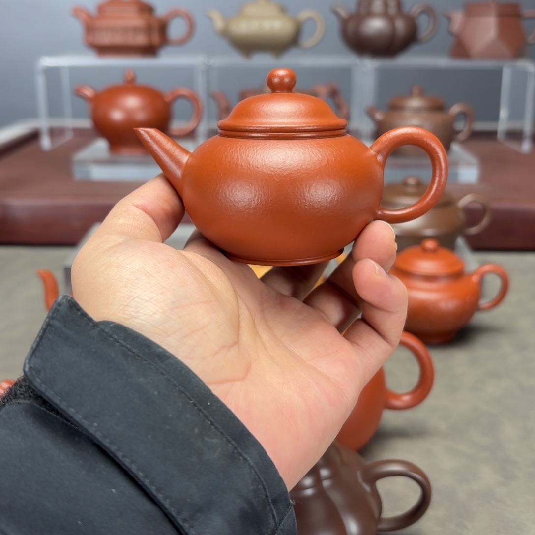 好***手茶壶紫砂水平110CC朱泥