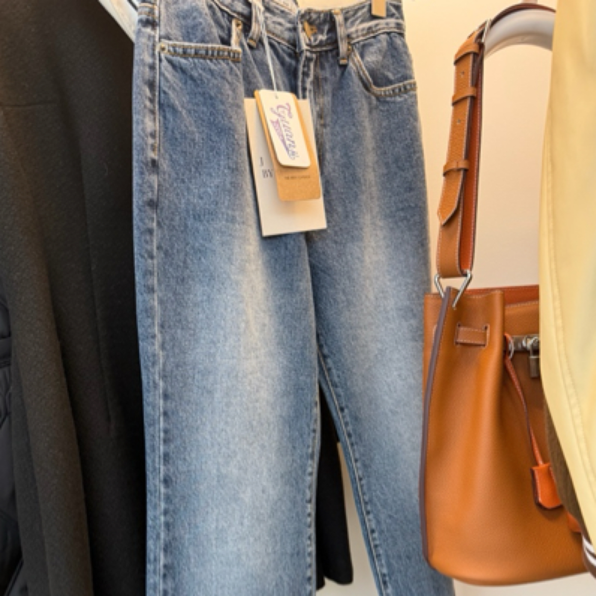 no退no换立体裁剪显瘦直筒牛仔裤爱心刺绣设计薄绒面料