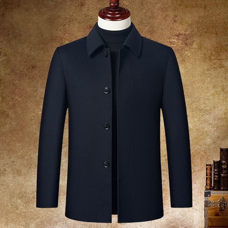 DOSENPLO/度森保罗冬羊毛脱卸外套中老年短款暗扣保暖上衣男外套