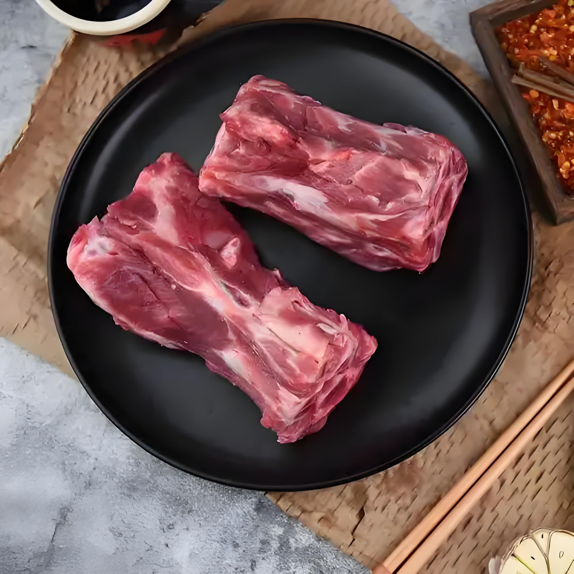 新疆巴音布鲁克散养黑头羊羔 羊脖子鲜嫩多汁顺丰冷链包邮