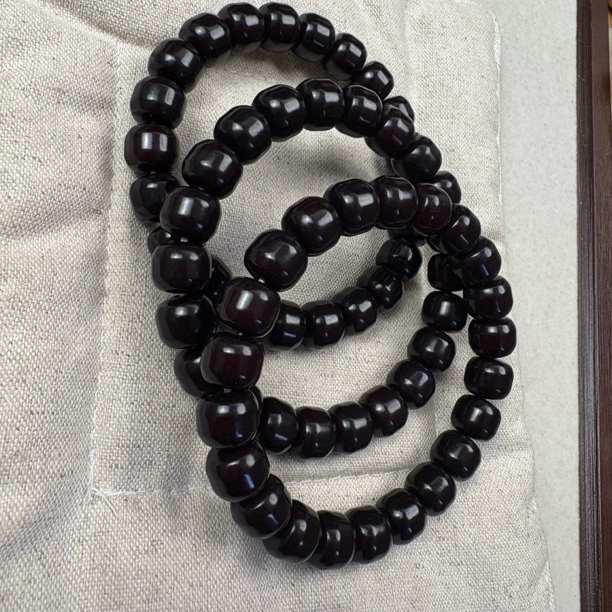 [琼玖木作]菩提根车厘子红单圈砂砂供卡10.8汉堡珠文玩手串169