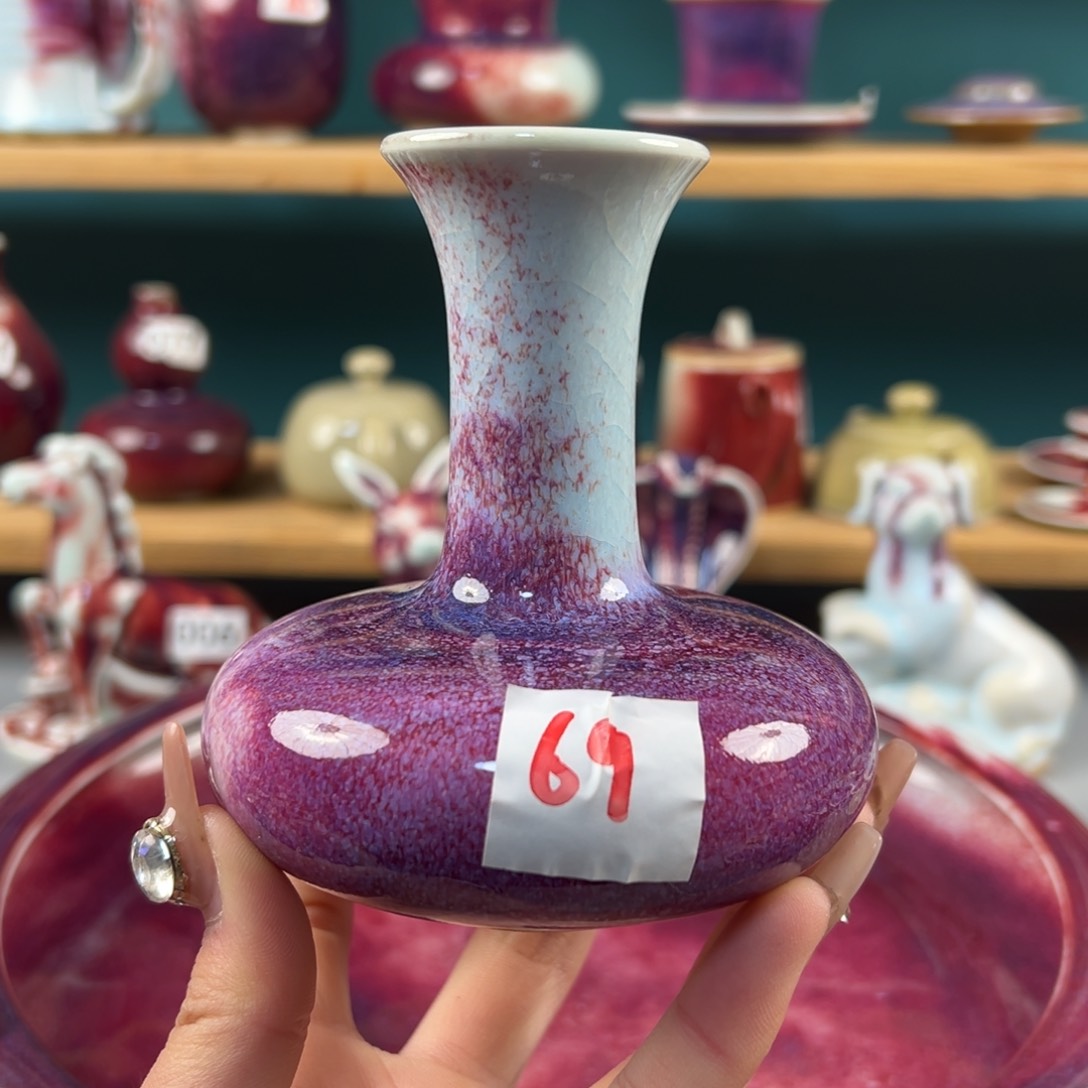 瓷片全品无暇小花瓶纯手工