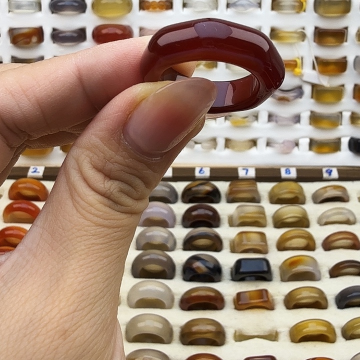 玛瑙/玉髓未镶嵌戒圈22/23圈微瑕福利不退换介意勿拍慎拍