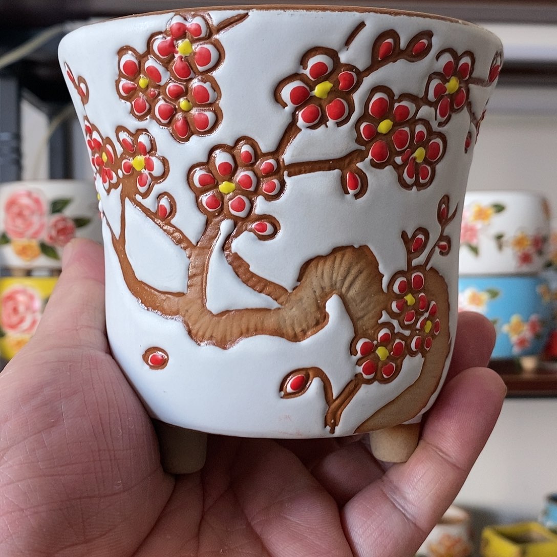 红陶韩式多肉植物花盆