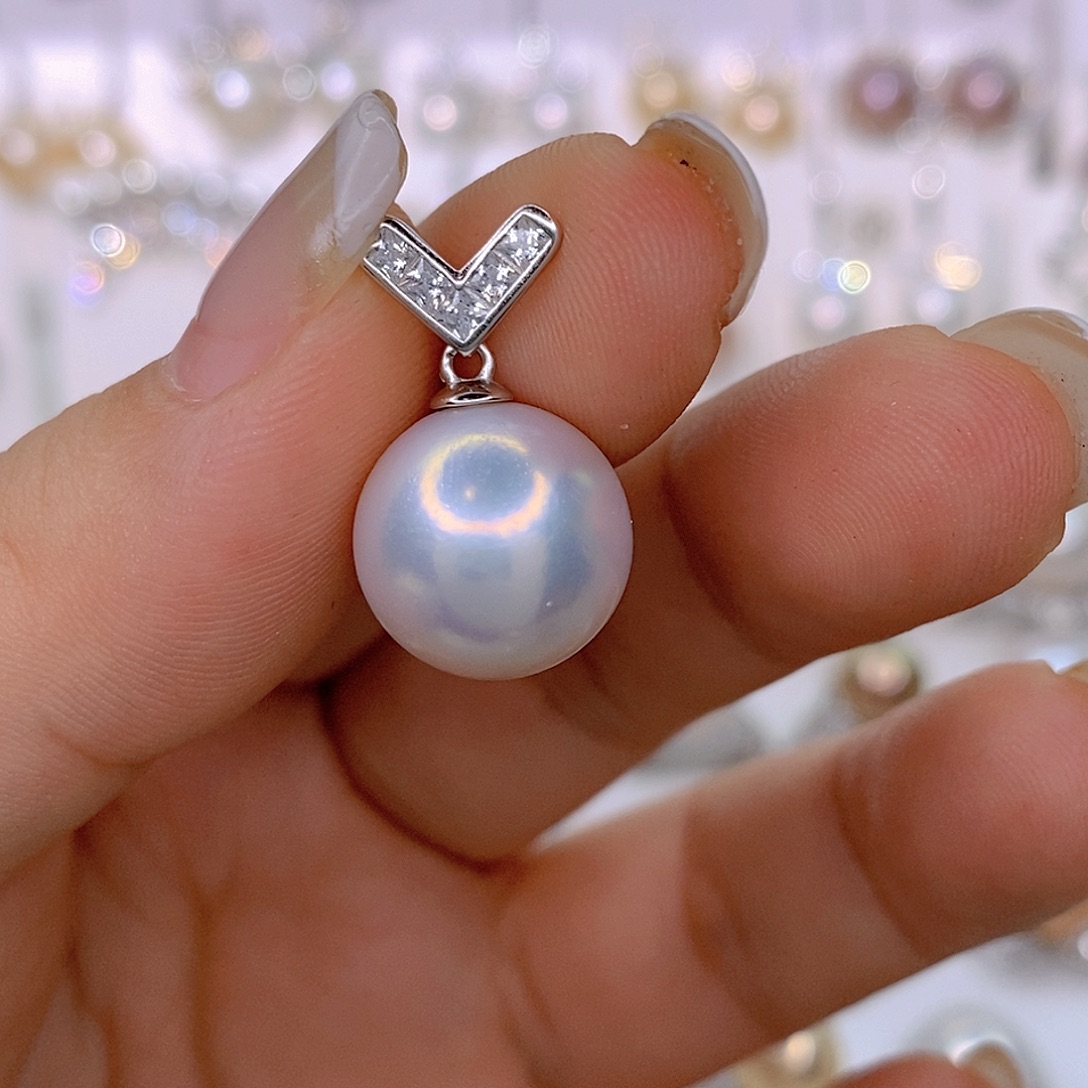 二***)淡水珍珠颈饰银S925镶嵌