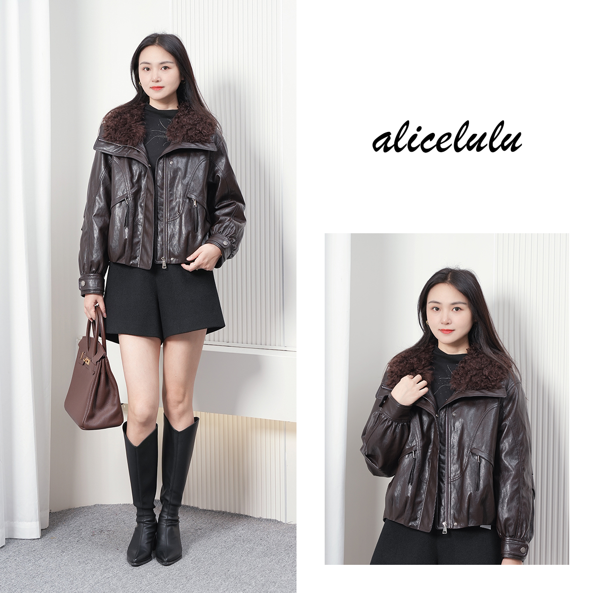 alicelulu“探险号”鸭绒皮衣户外轻暖光泽质感 S2145839Vr