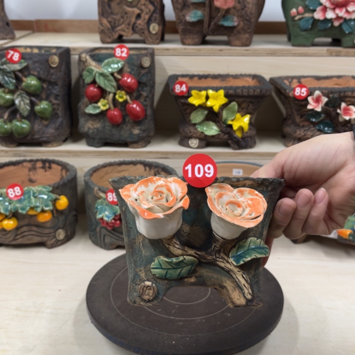 【闪购商品】紫砂花盆109号微瑕内口12×11.5脚高11