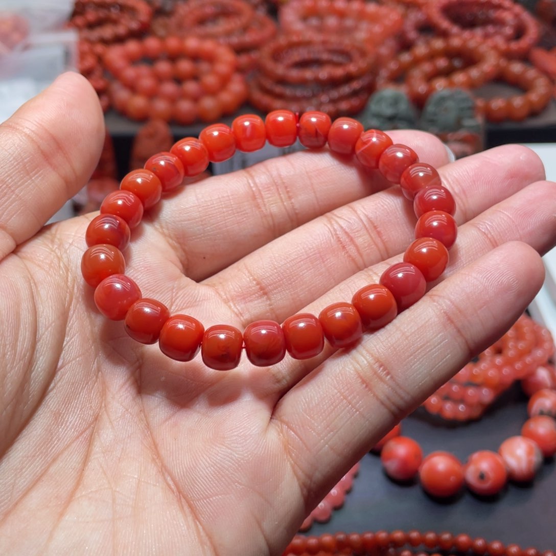 南红玛瑙手链未镶嵌