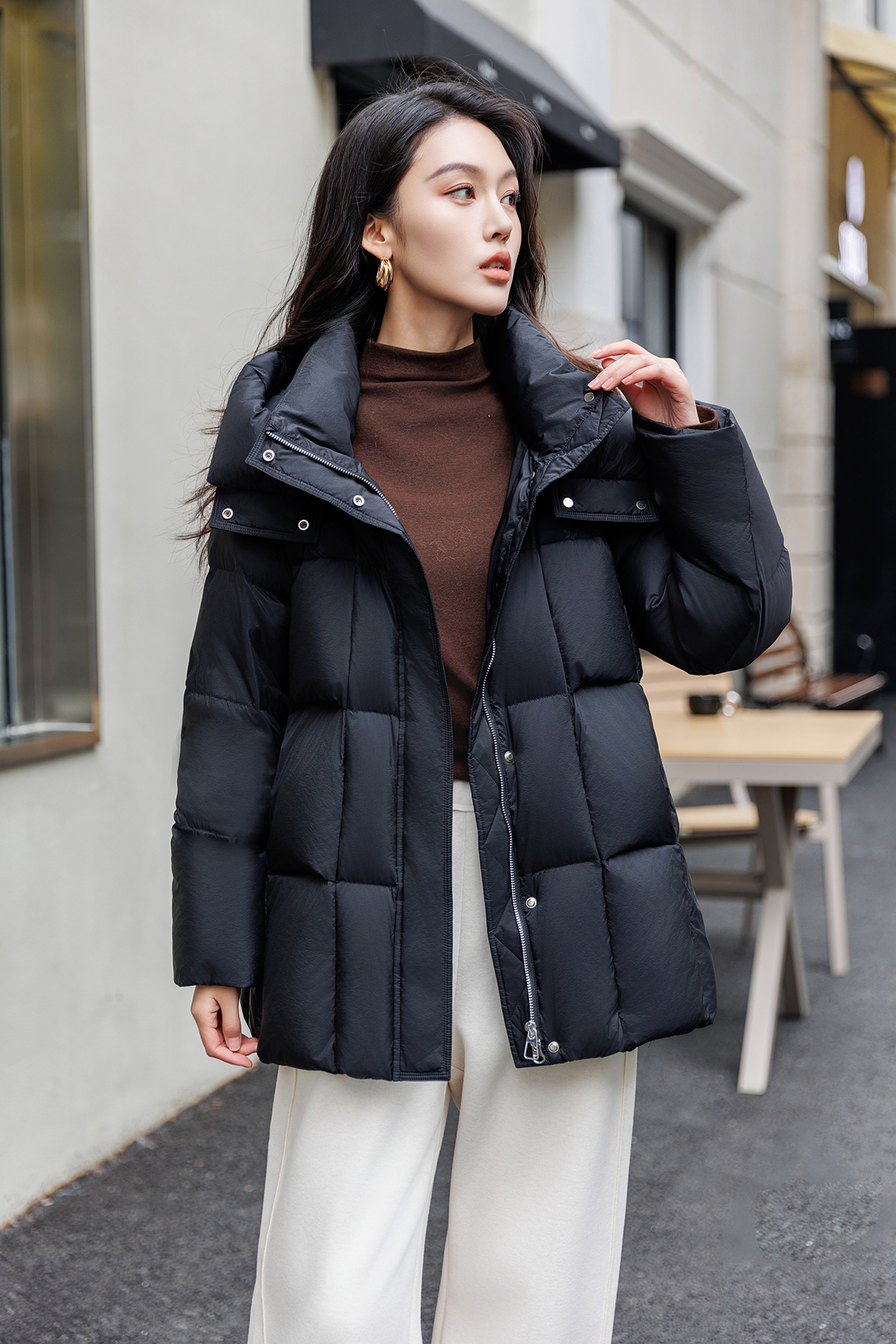 搭配日记E009新款时尚羽绒服