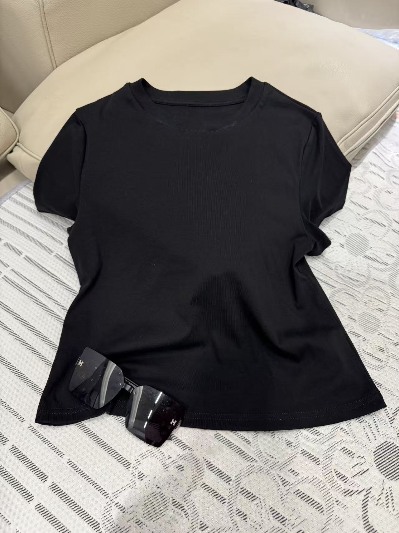 T恤女款百搭简约染色常规圆领3D休闲修身修身型短袖打底时尚