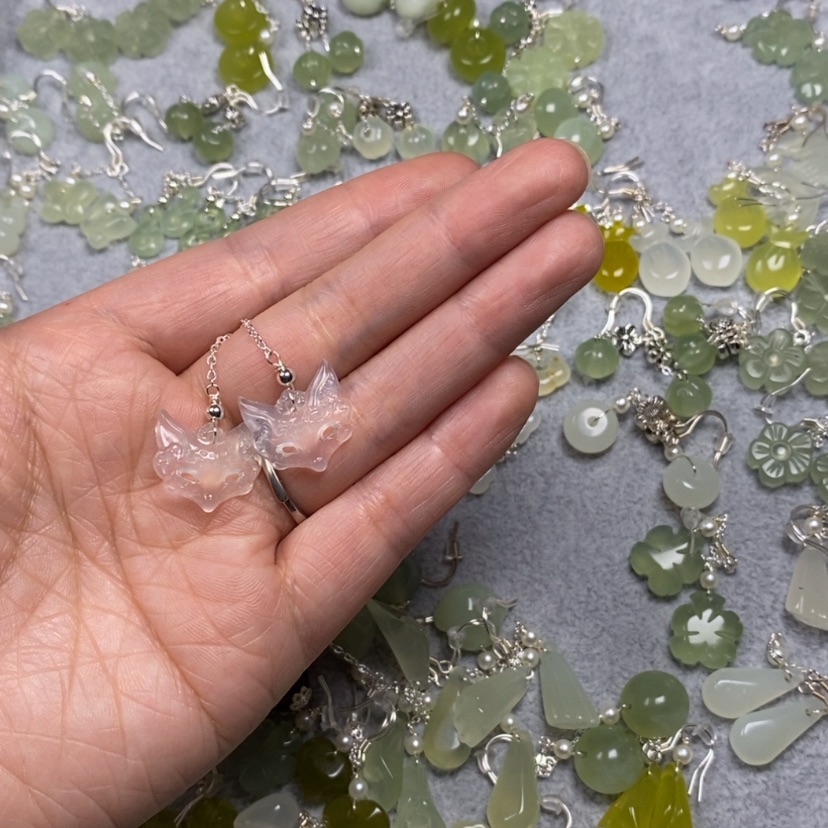 【闪购商品】蛇纹石玉未镶嵌挂件耳饰耳环项链