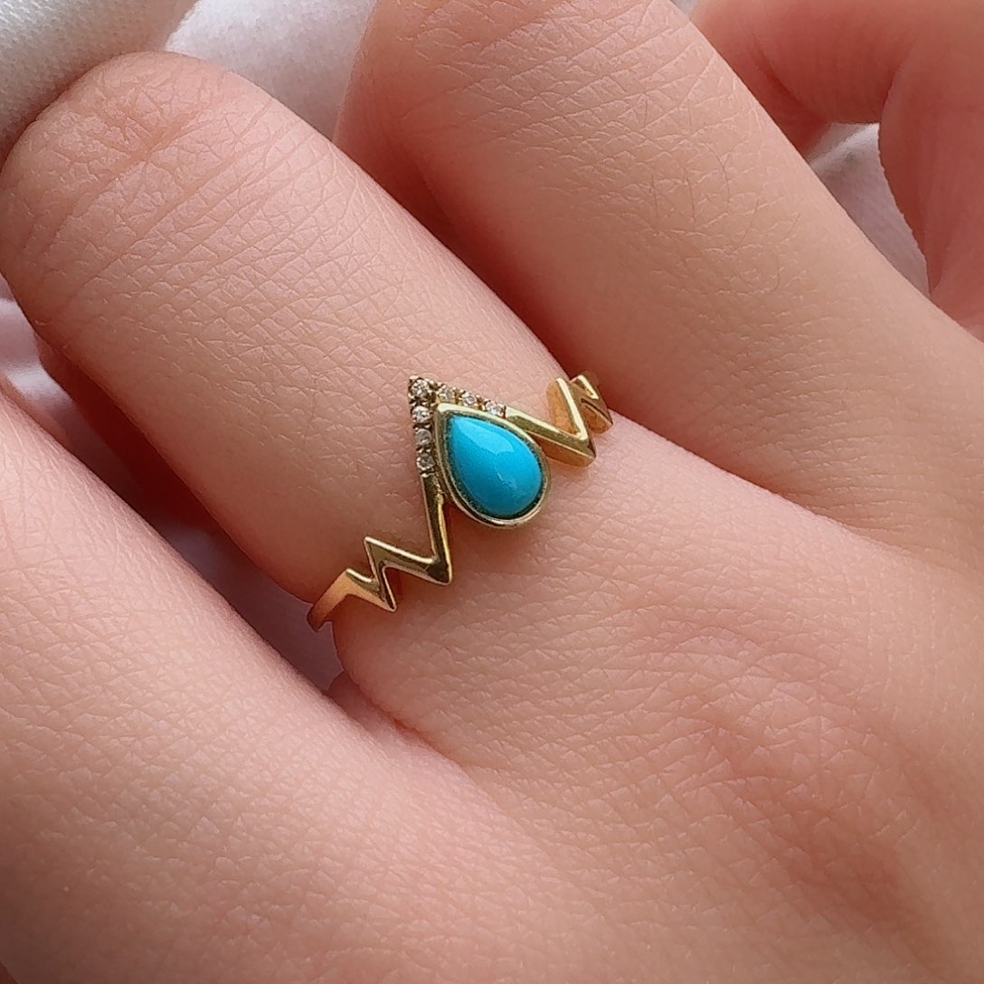 绿松石珠宝奇石18K金镶嵌