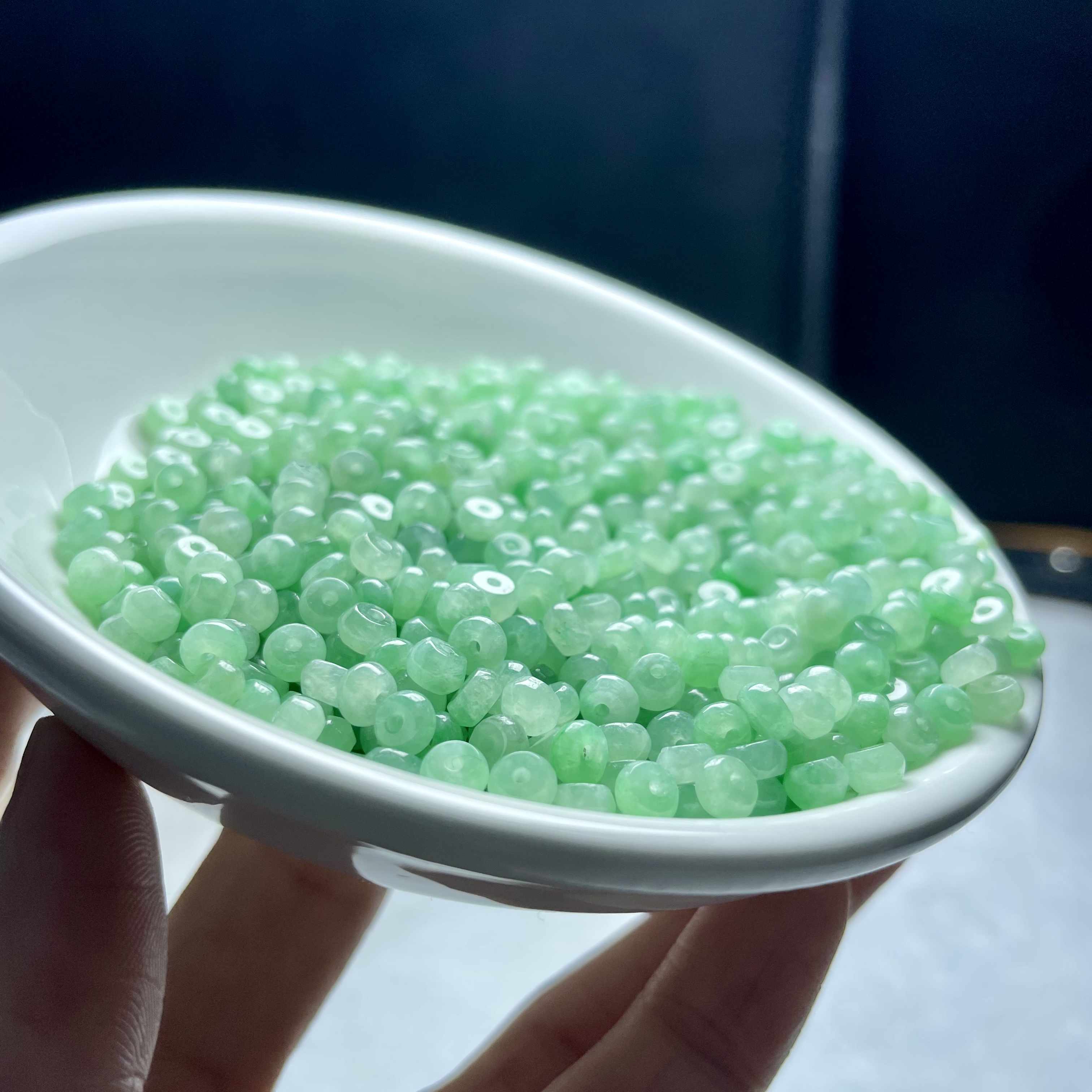 散珠多样性发自选卡4*2冰阳绿算盘珠散珠DIY