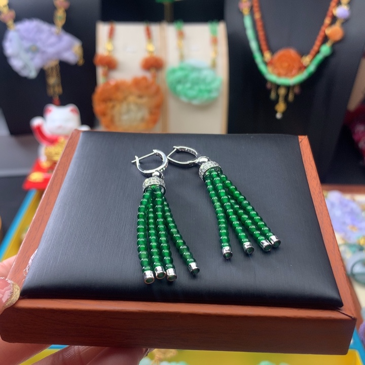 翡翠耳饰未镶嵌翡翠耳环