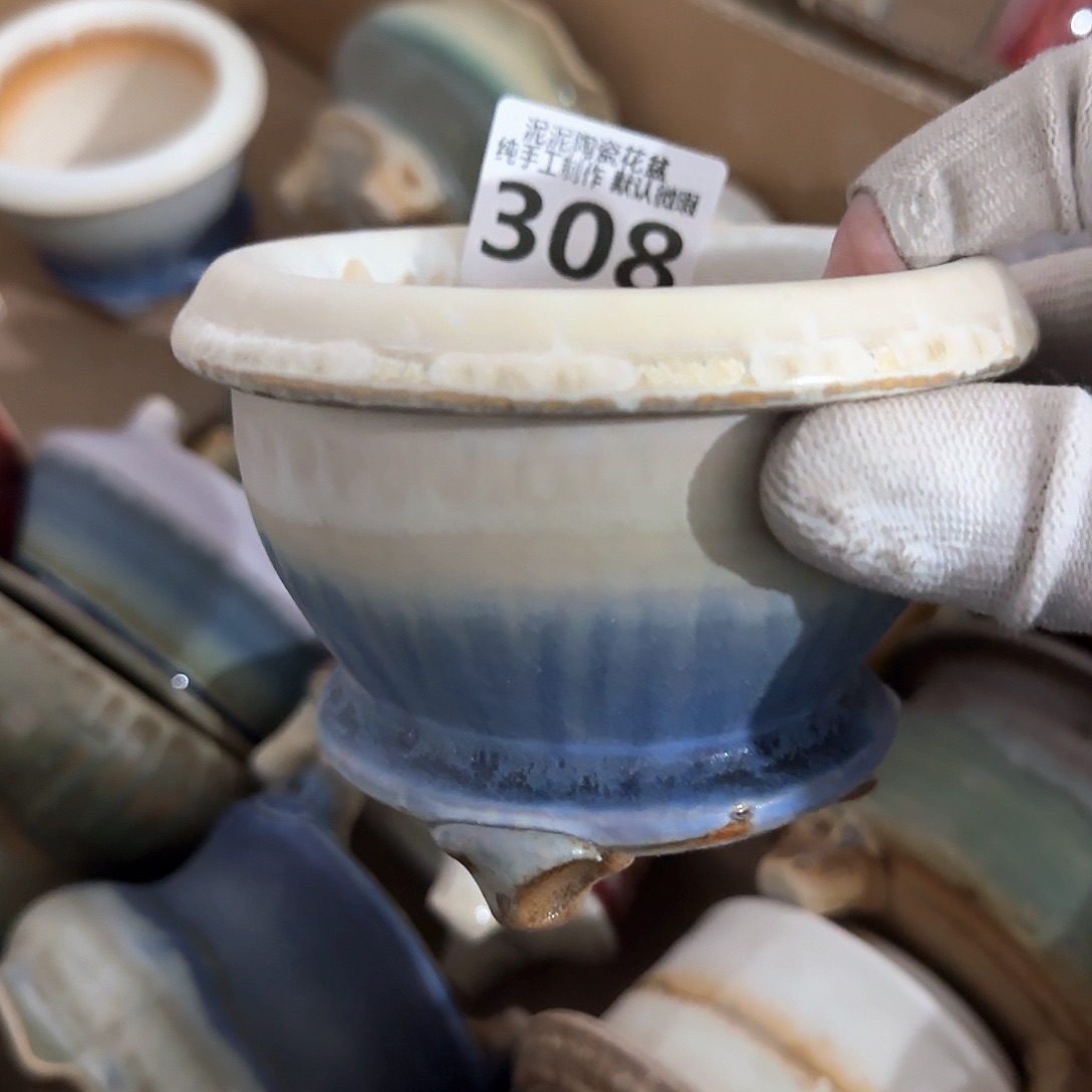 瓷片景德镇手工花盆