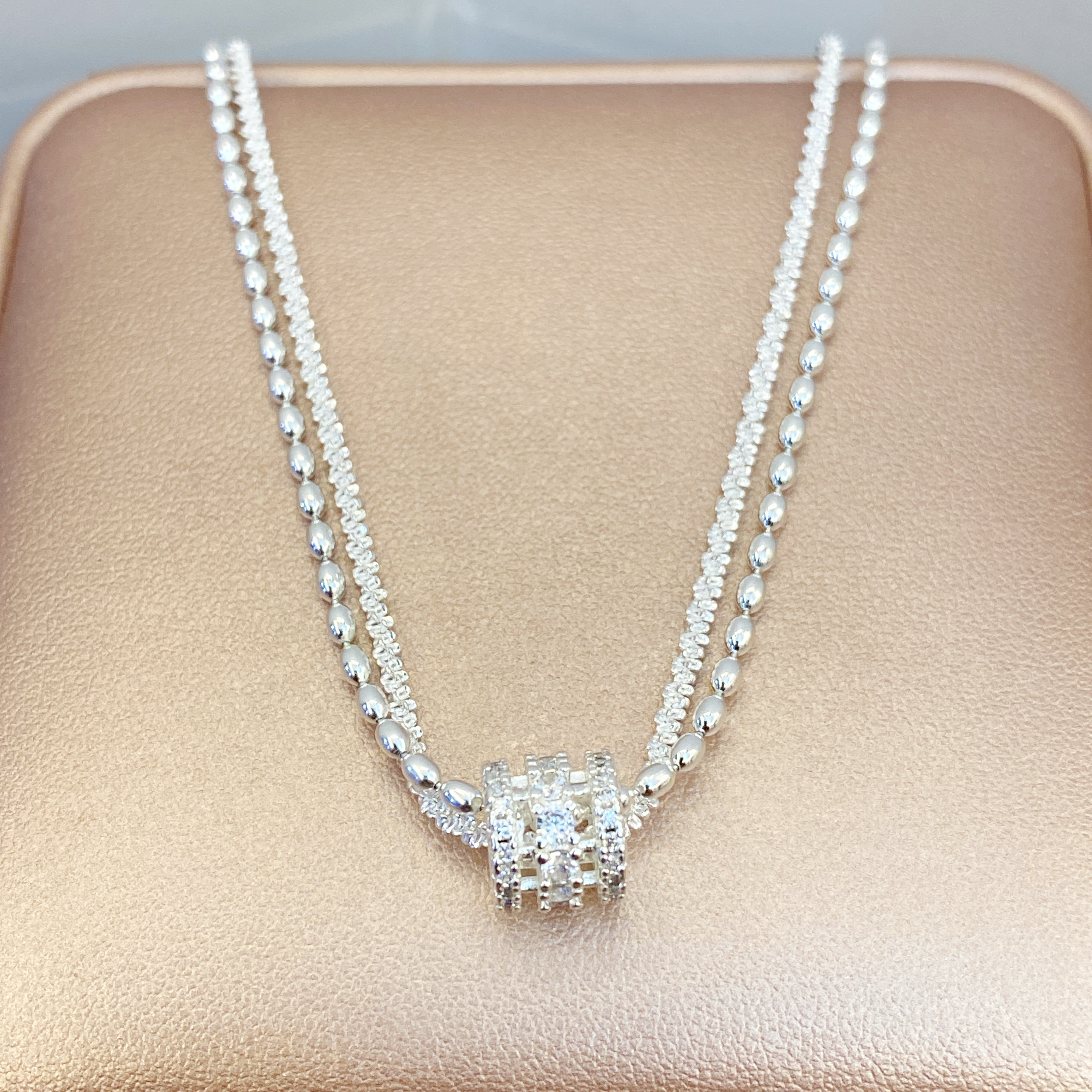  编号39  满钻小众精致坠链小蛮腰双层叠戴 （无礼盒）