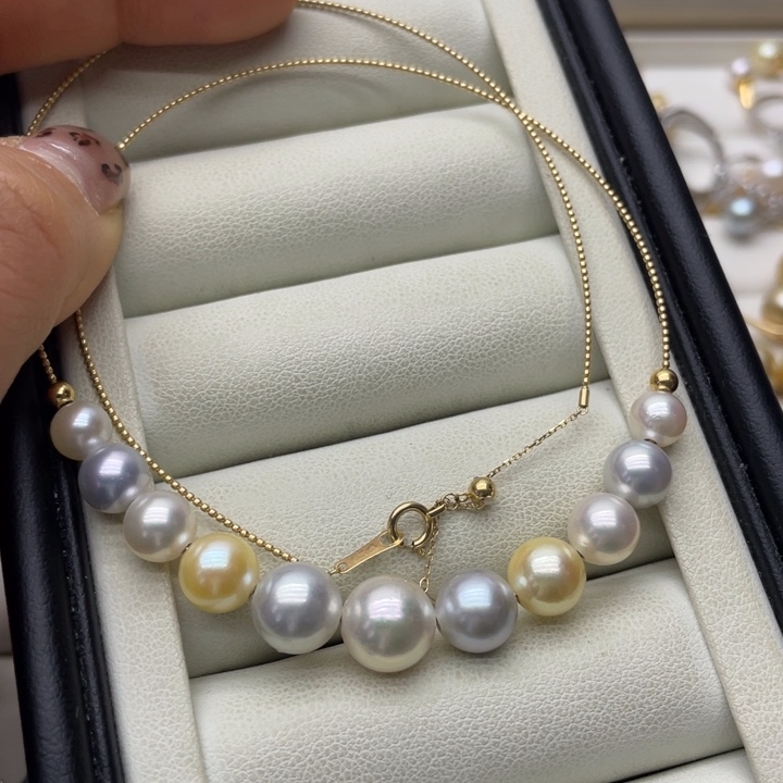 海水珍珠项圈18K金镶嵌