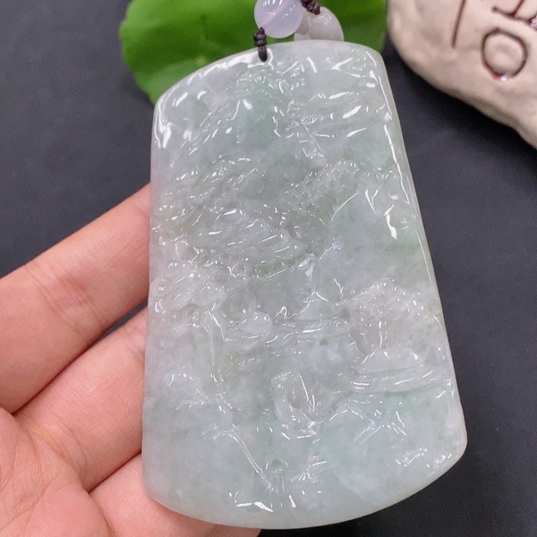 F37-天然A货翡翠-山水牌