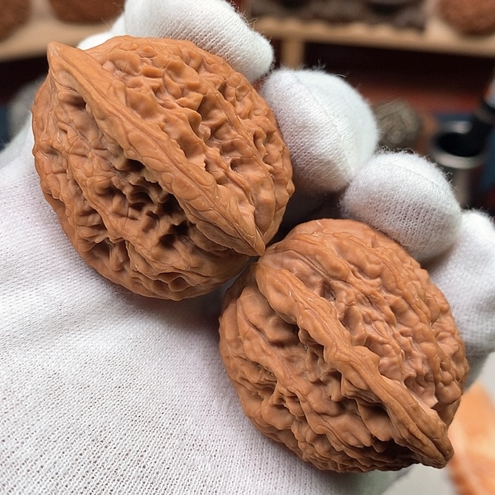 吊坠文玩核桃38全品白茬山地红皮一比一原桩麦穗虎头