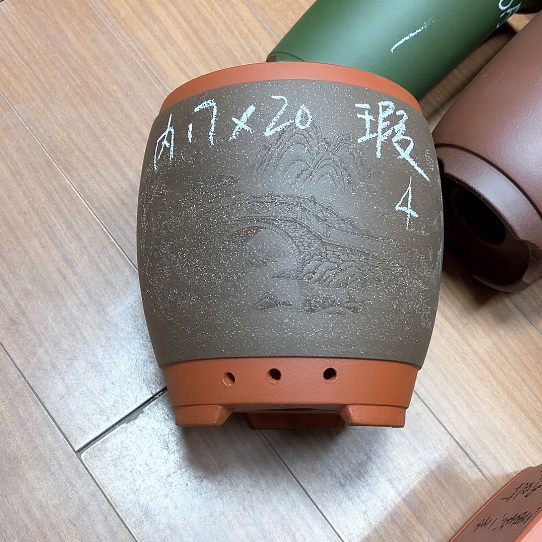 琅***人花盆紫砂周之夏精品紫砂花盆