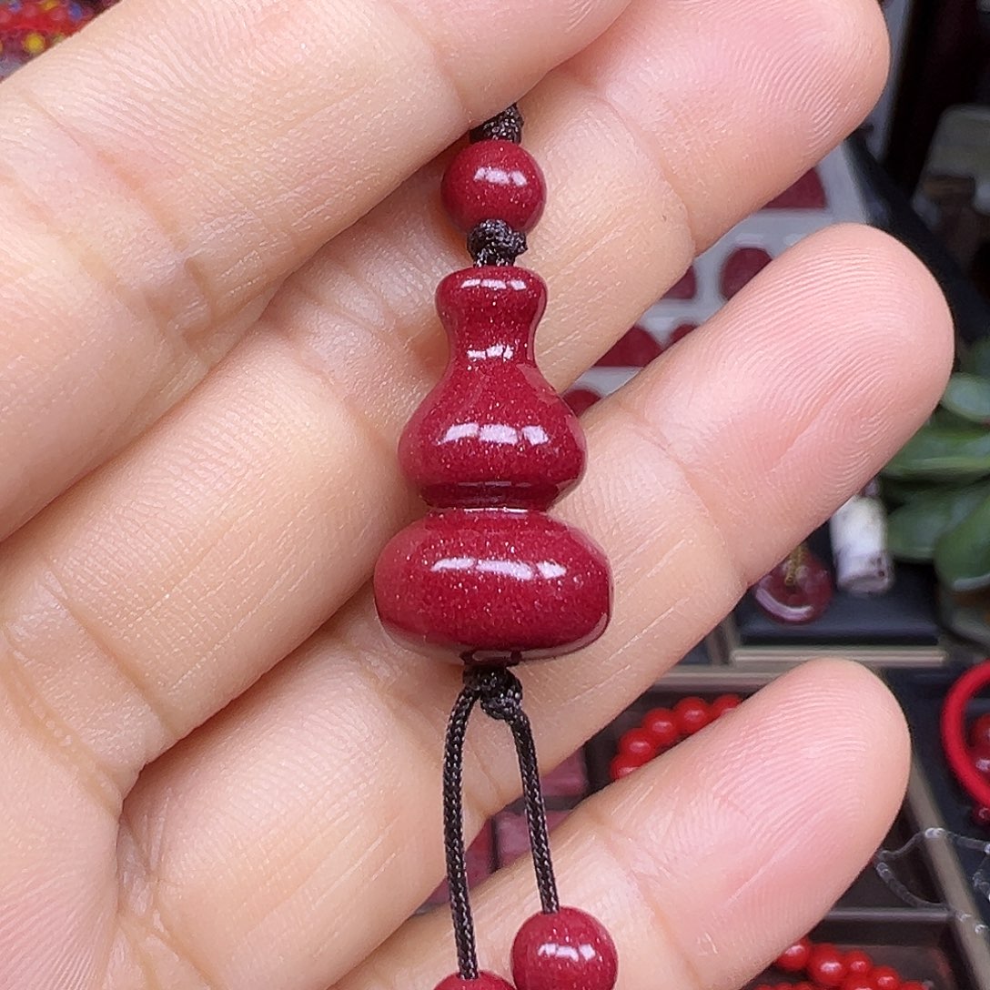 天然辰砂手机链紫金砂
