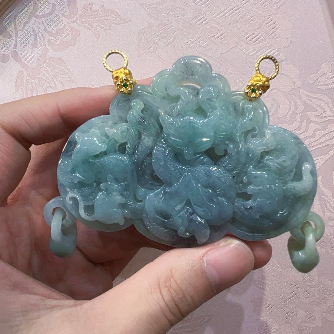 翡翠合金吊坠(赠链)代编织