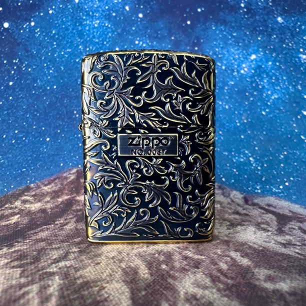 ZIPPO打火机正品烤蓝唐草五面中标防风煤油盔甲男士高端礼物DYJ1