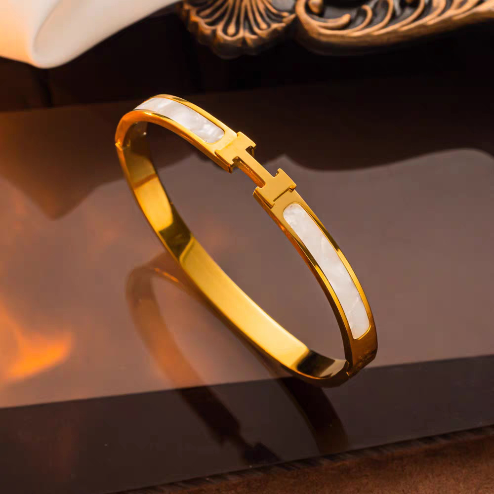 钛钢手镯 白色经典款手镯5019