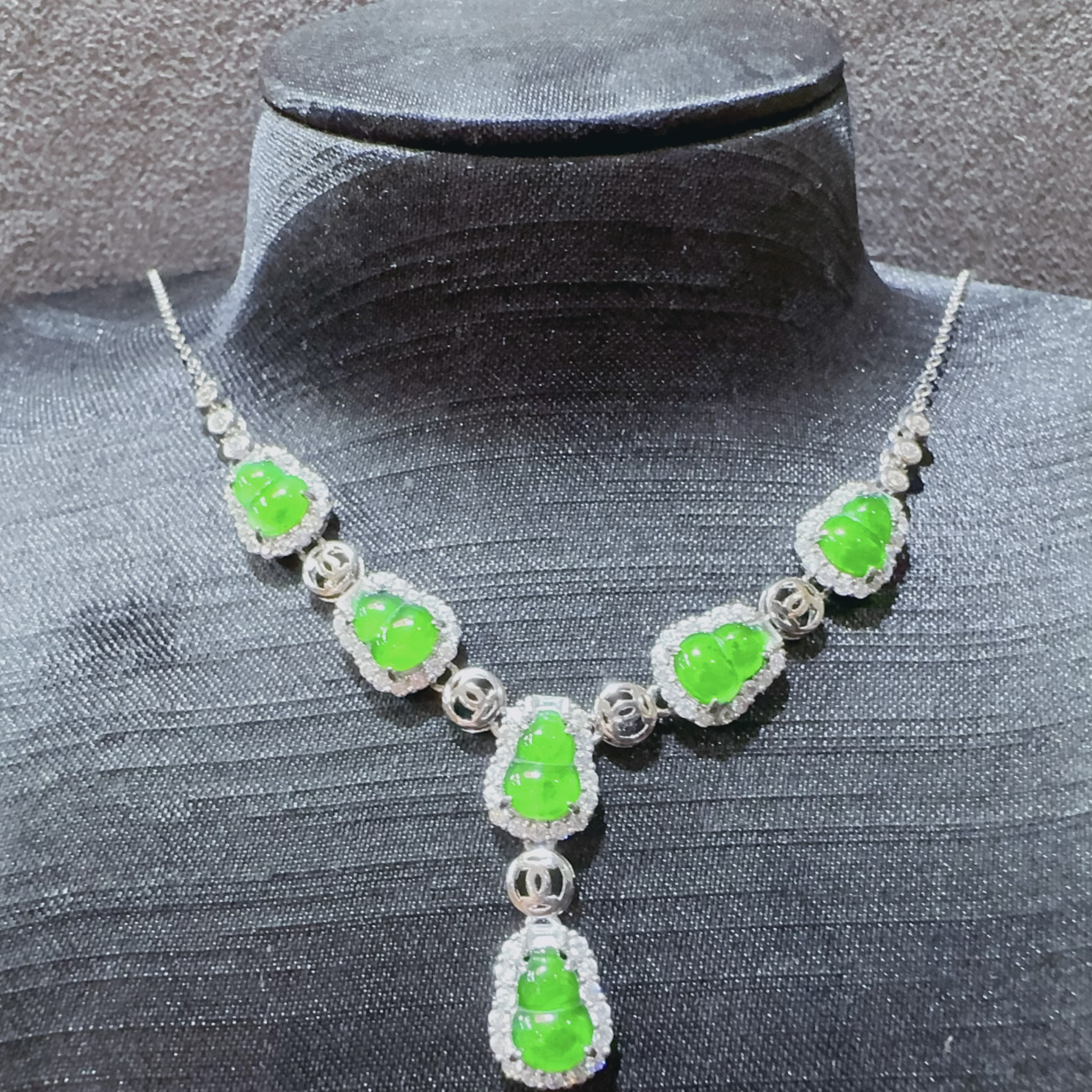 【直播间专属-葫芦晚宴链】天然A货翡翠阳绿葫芦晚装链气质轻奢时尚