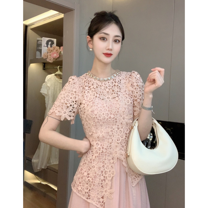 【CICI&GERTCOREL】云海晨曦  锆石刺绣罩衫+吊带连衣裙CC252L1065