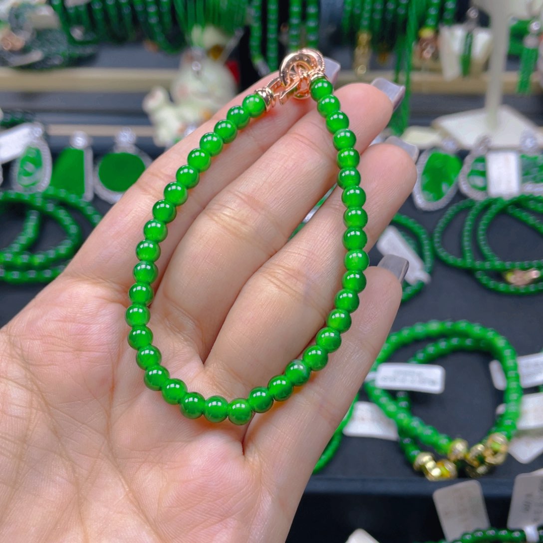 未镶嵌手链翡翠黄阳绿5